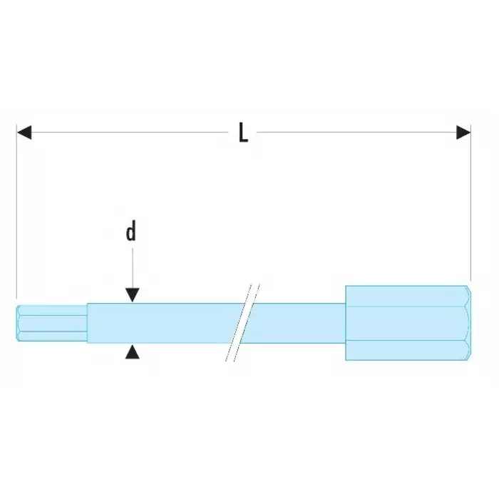 Facom Hexagon Screwdriver Bit, 7 mm Tip, EH.207L