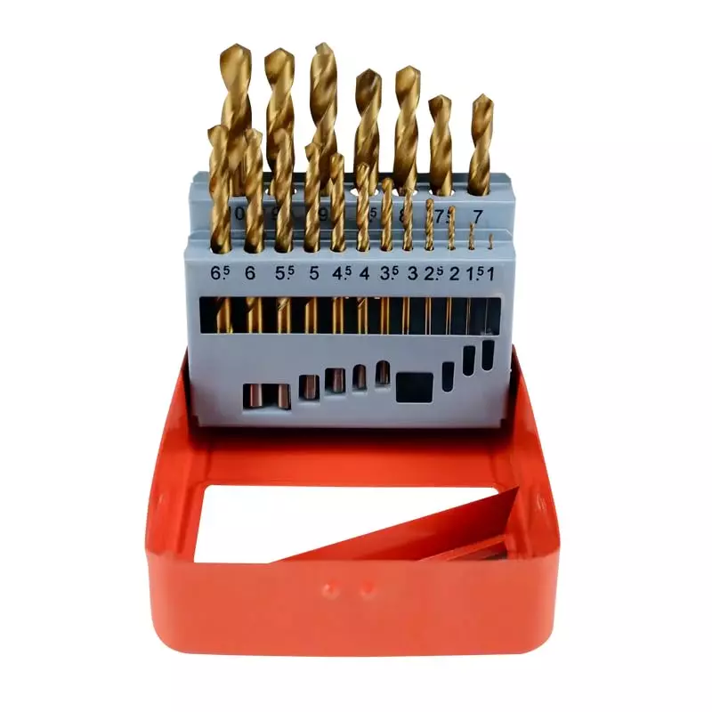 Malfah Enterprises Drill Bit Kit with Storage Box Titanium Nitride Coated 1-10 mm HSS Golden for Wood & Aluminium