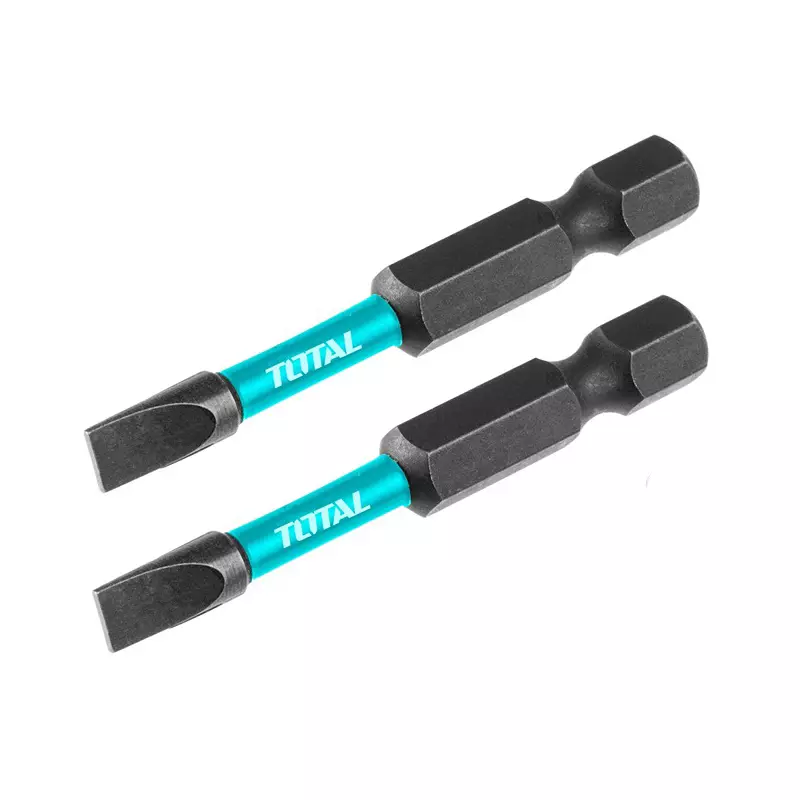Total Impact Screwdriver Bits SL5 × 0.8 mm & 50 mm S2 Industrial Steel, TACIM71SL550 (Set of 2 Pcs)