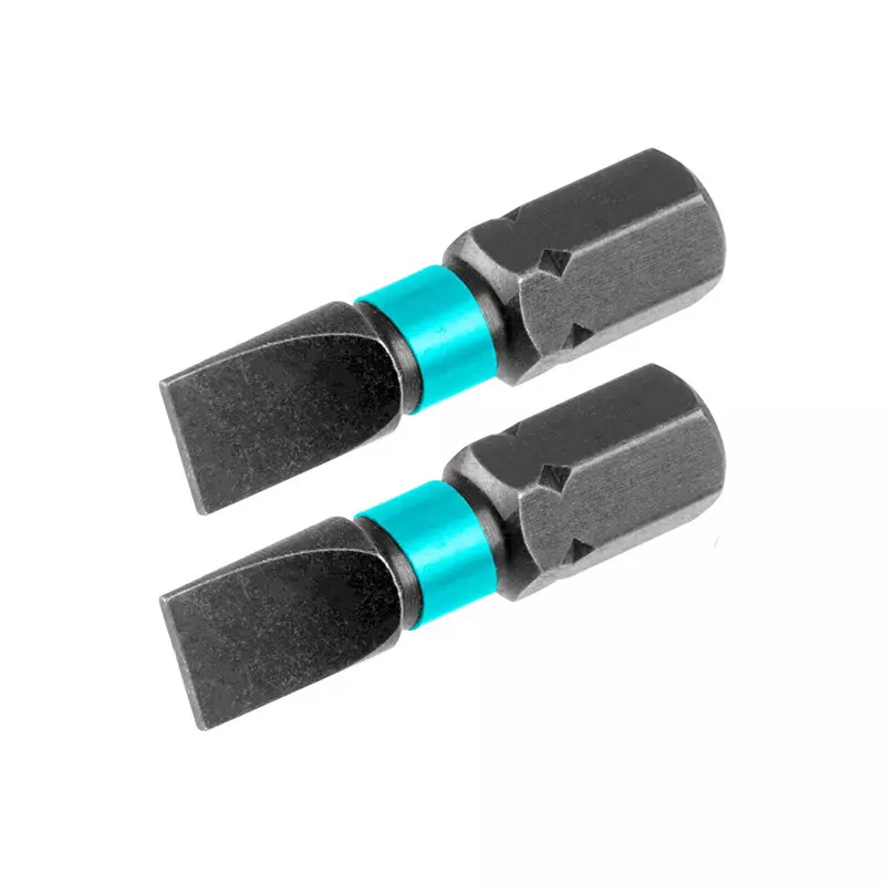 Total Impact Screwdriver Bits SL6 × 1 mm & 25 mm S2 Industrial Steel, TACIM71SL625 (Set of 2 Pcs)
