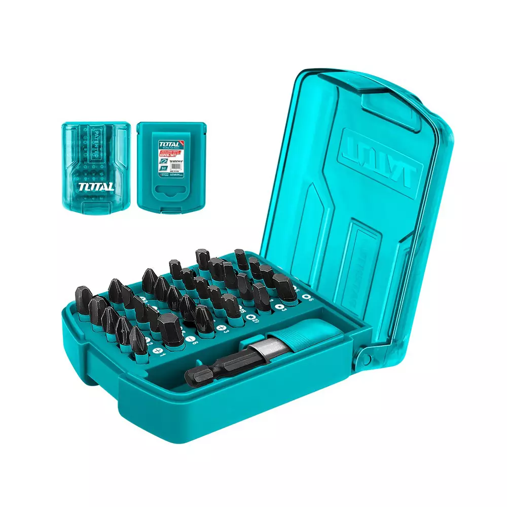 Total PH, SL, PZ, T, H & S Type Impact Screwdriver Bits Set 25 mm Size , TACSD18306 (Set of 30 Pcs)