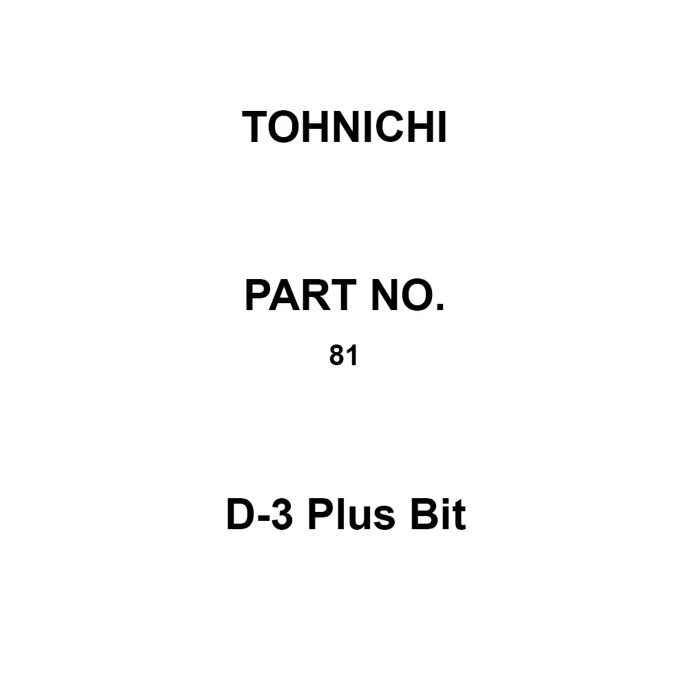 Tohnichi D-3 Plus Bit #3(H-3) Plus Tip, 81