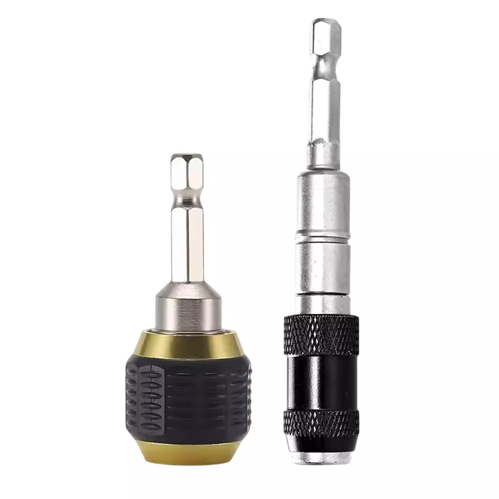 amiciTools Self-Locking Quick Release Drill Bit Holder with Angle Adapter 1/4 inch (6.35 mm) Hex Shank, Universal Extension for Easy Bit Changes