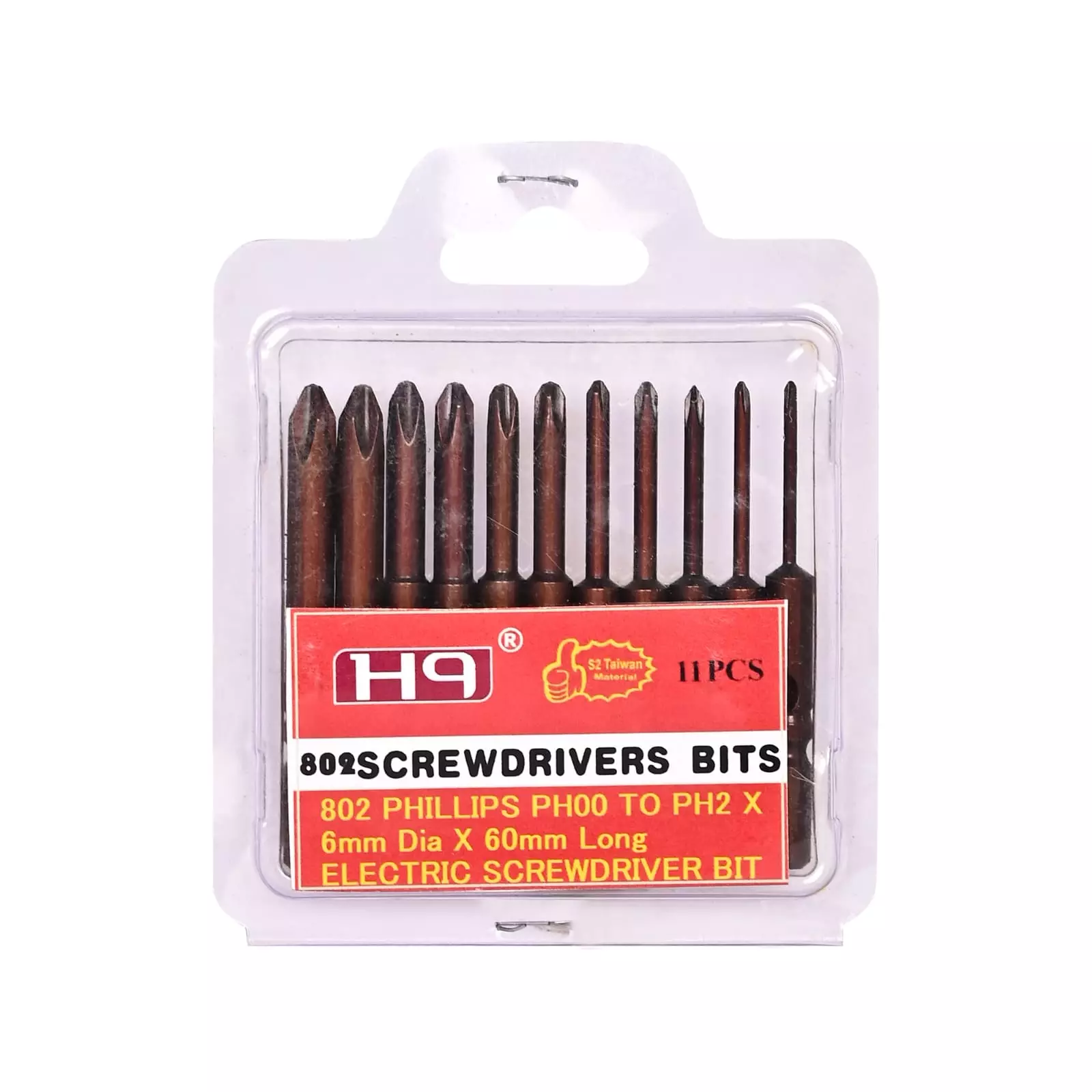 H9 Round Shank Electric Screwdriver Bits Cross-Screwdriver Bits 1.6-6.0 mm 1 Piece set