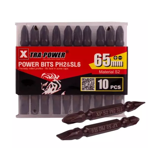xtra-power-65-mm-ph2sl2-grey-high-speed-screwdriver-bits-set-of-10-pcs