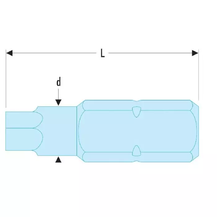 Facom Hexagon Screwdriver Bit, 7.9 mm Tip, EH.205/16