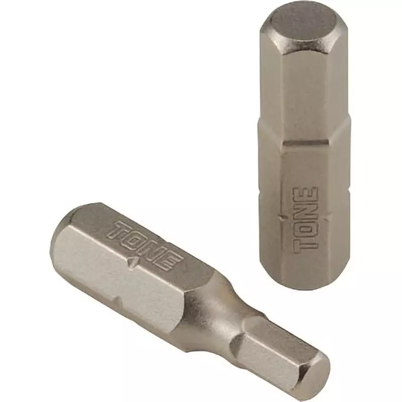 TONE Hexagon Bit 8 mm Hex Size Across Flates, BTH8S (Set of 5 Pcs)
