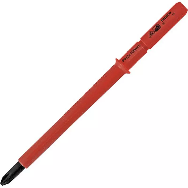 TRUSCO Insulated Screwdriver with Changeable Bit 195 mm Overall Length Plus Tip, TZDS-1