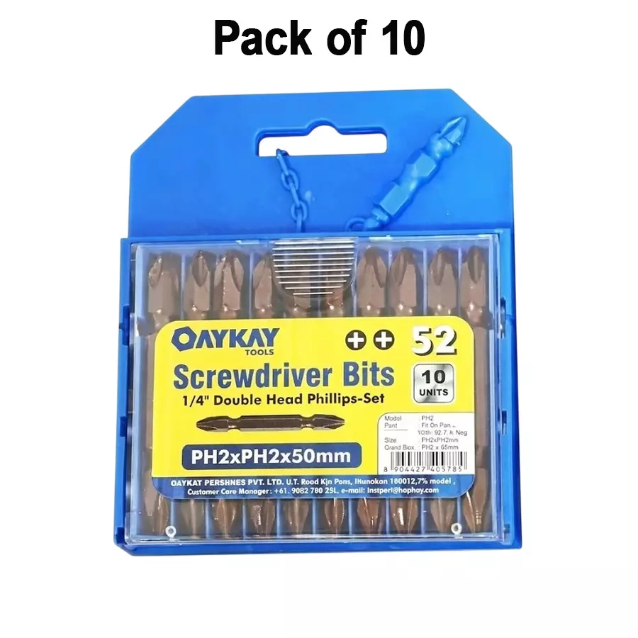 oaykay-10-pcs-each-screwdriver-bit-set-double-head-phillips-14-inch-635-mm-drive-and-ph2-x-ph2-x-50-mm--size-319713-pack-of-10