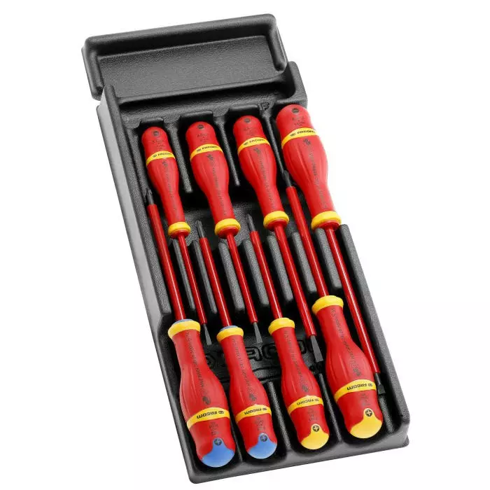 Facom Phillips Slotted Insulated Screwdriver Set, 8-Piece, MOD.AT1VEPF