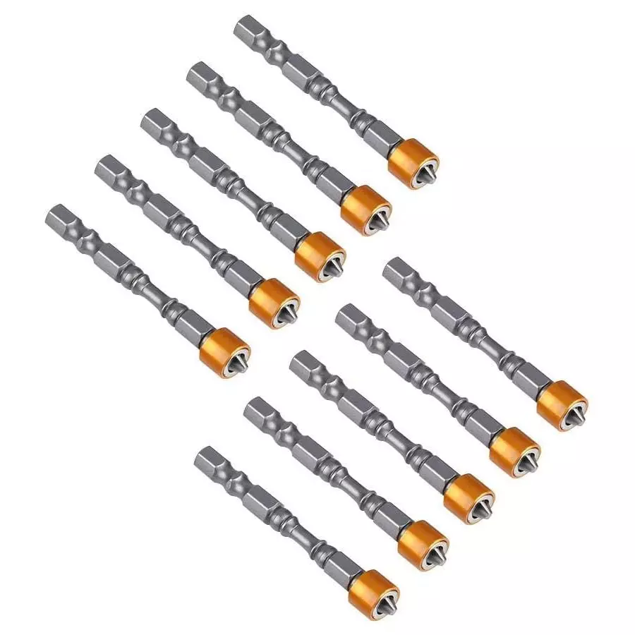 DY TOOLS Magnetic Cross Screwdriver Bits Alloy Steel PH2 Doulbe Heads Depth Stop (Set of 10)