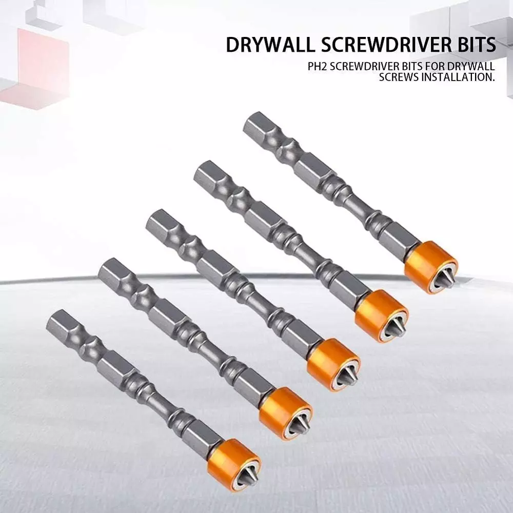 DY TOOLS Magnetic Cross Screwdriver Bits Alloy Steel PH2 Doulbe Heads Depth Stop (Set of 10)