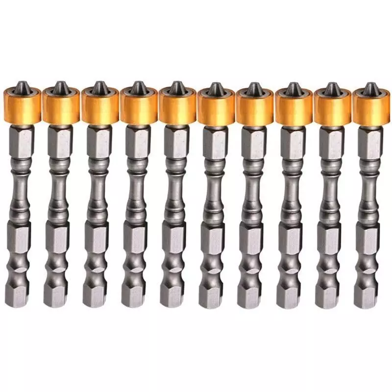 DY TOOLS Magnetic Cross Screwdriver Bits Alloy Steel PH2 Doulbe Heads Depth Stop (Set of 10)