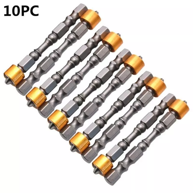 DY TOOLS Magnetic Cross Screwdriver Bits Alloy Steel PH2 Doulbe Heads Depth Stop (Set of 10)