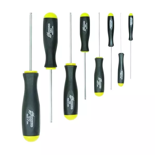 Bondhus BriteGuard Plated Ball End Screwdriver Set 0.050 to 5/32 inch Size, 16632 (Set of 8)