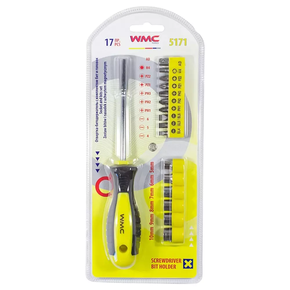 WMC Tools 17 Pcs Screw Driver Set Chrome Vanadium Steel Body for DIY, Household Repairs, Furniture Assembly & More, WMC Tools-5171
