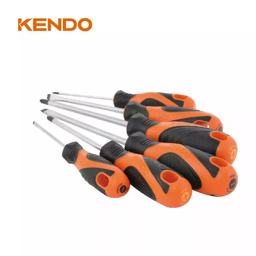 kendo-screwdriver-set-cr-v-material-magnetic-tip-with-comfortable-tpr-handle-85114-set-of-6-pcs