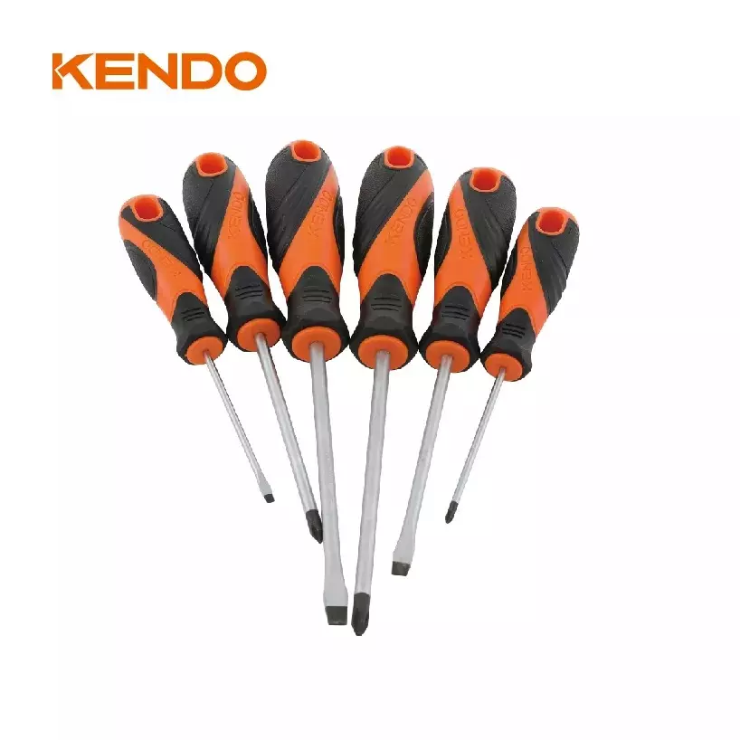 kendo-screwdriver-set-cr-v-material-magnetic-tip-with-comfortable-tpr-handle-85114-set-of-6-pcs
