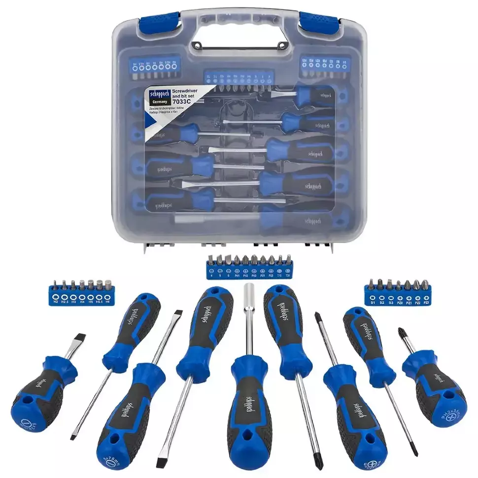 Scheppach 33 Pcs Screwdriver Set with Bits Combined CR-V, Sch-7033С