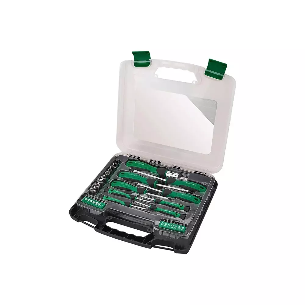 Rock Force Screwdriver Set with Bits CrV Straight Rod SL, PH 50 - 100 mm Length, RF-7032 (Pack of 32 Pcs)