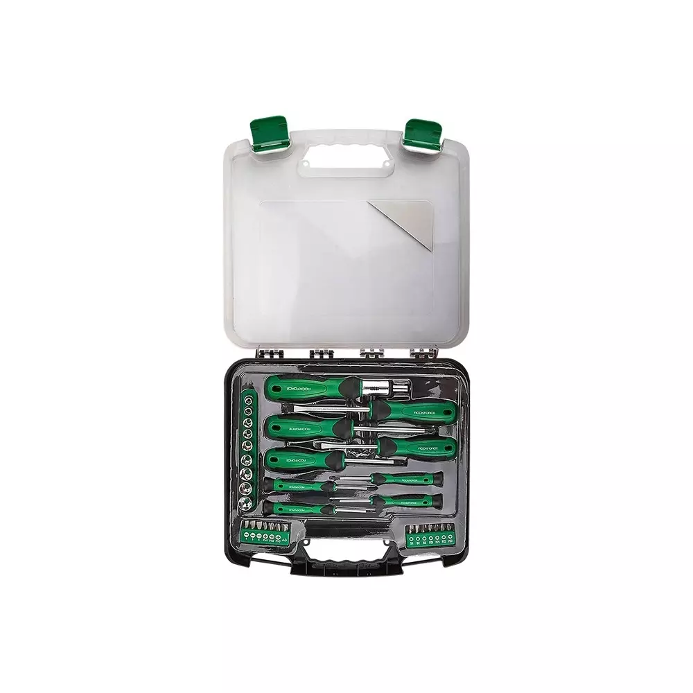 Rock Force Screwdriver Set with Bits CrV Straight Rod SL, PH 50 - 100 mm Length, RF-7032 (Pack of 32 Pcs)