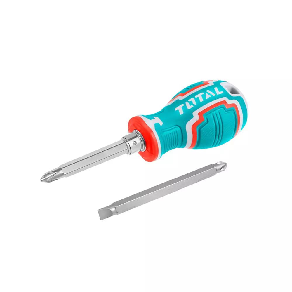 Total 2 in 1 Screwdriver Set CR-V Blade Interchangeable Handle PH2 & SL6, 6.35x75 mm, THT250216
