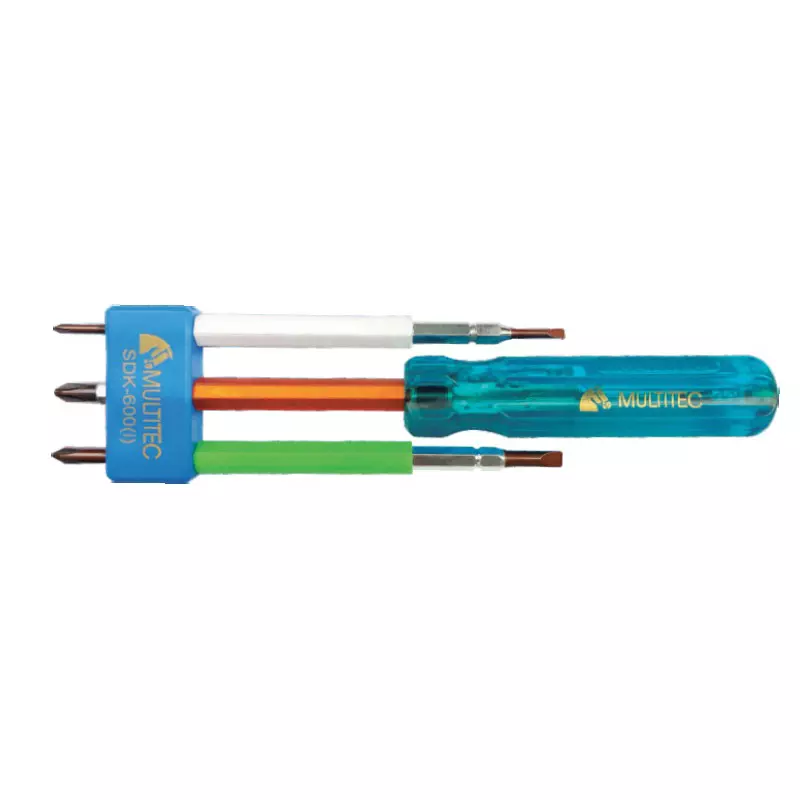 MULTITEC 6 in 1 Multibit Insulated Screw Driver Set with Voltage Tester Handle 6 mm Hex With 6 Bits Ph2, S6, Ph1, S5, Ph0, S3, SDK-600(i)