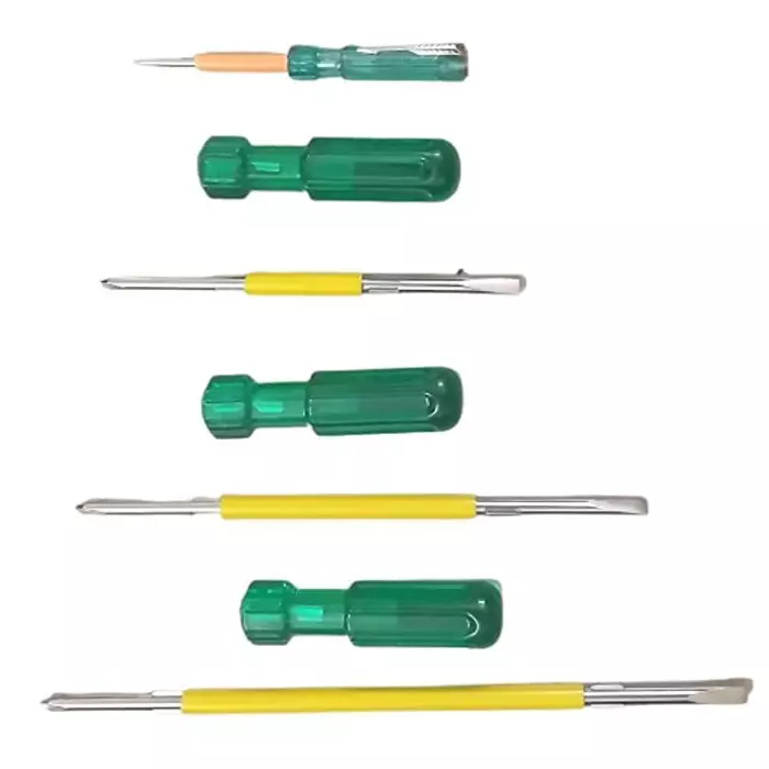 Agam Screwdriver Set 4, 6, 9 inch Ergonomic Grip Green, Yellow Plastic (Set of 4)