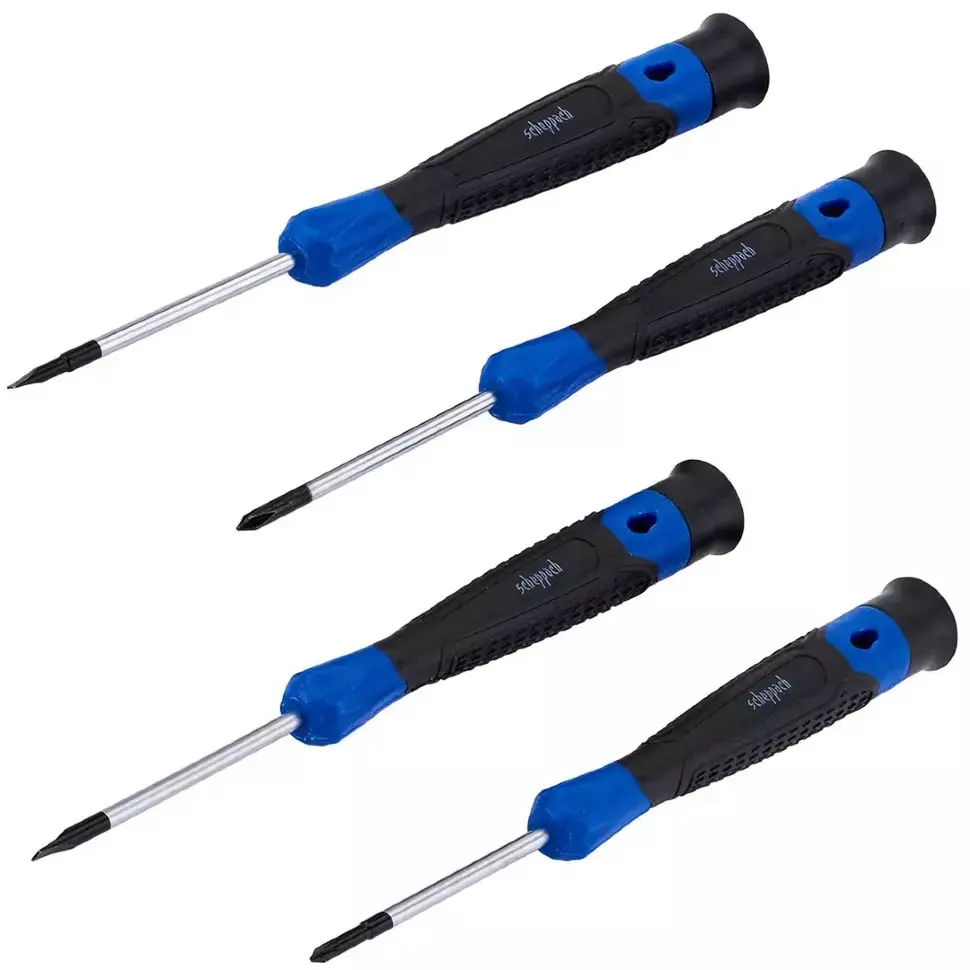 Scheppach 4 Pcs Precision Jewelry Screwdriver Set Combined CR-V, Sch-7004P