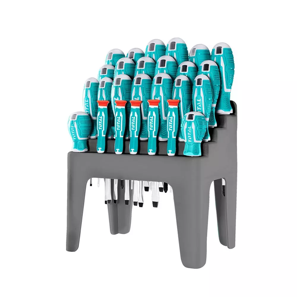 Total 26 Pcs Screwdriver Set CR-V Steel, Slotted, Phillips & Precision Tips, THT250626