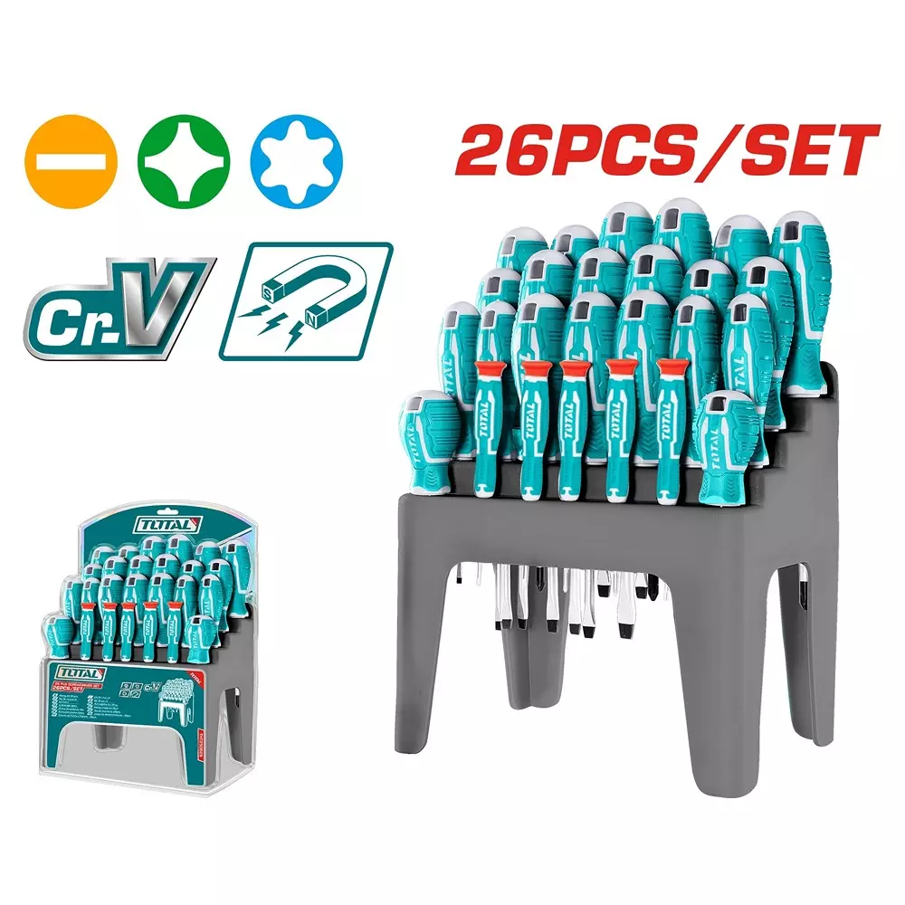 total-26-pcs-screwdriver-set-cr-v-steel-slotted-phillips-precision-tips-tht250626