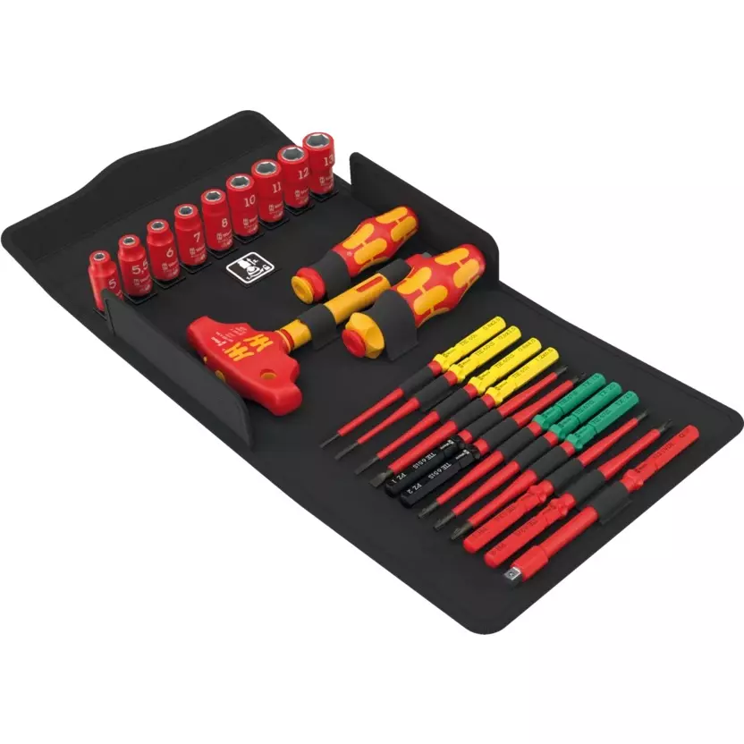Wera Kraftform Kompakt VDE 24 Allrounder Set 1 Screwdriver Sets with Kraftform Handle and 1000 V Rating, 5006632001 (Set of 25)