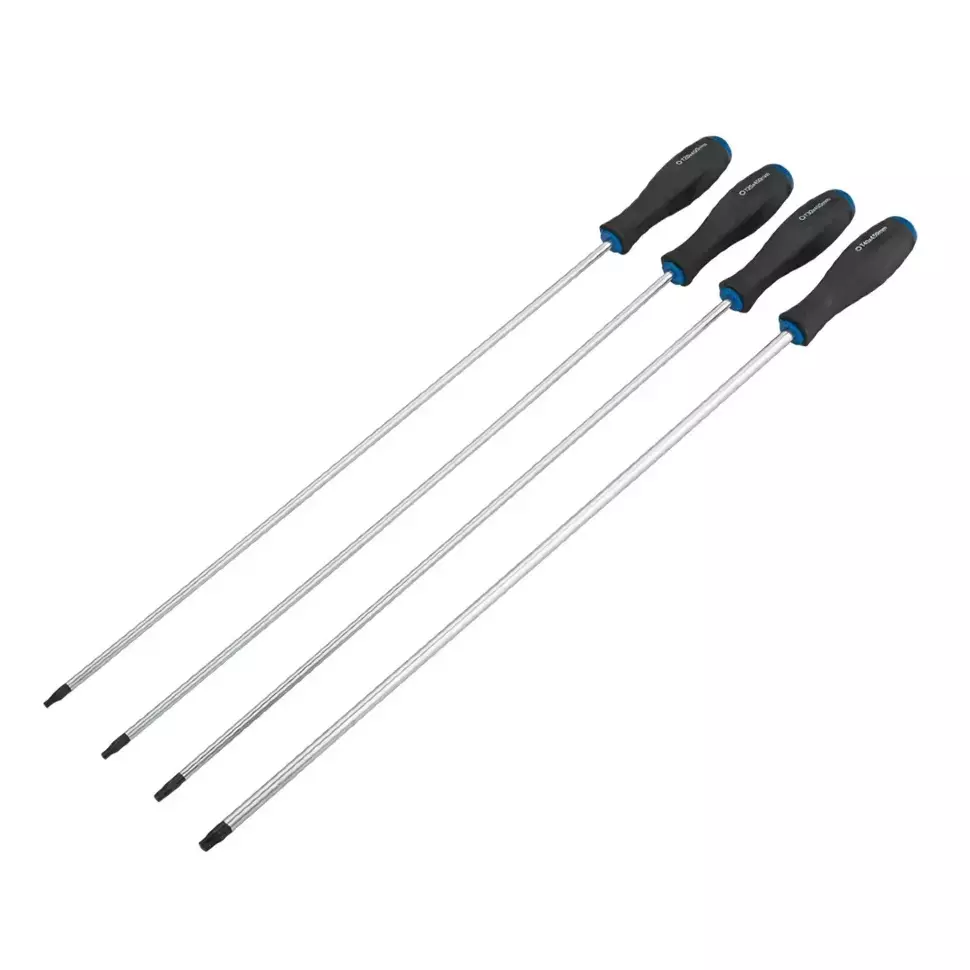 Scheppach 4 Pcs Extra Long Screwdriver Set Torx T CR-V, Sch-2044TL