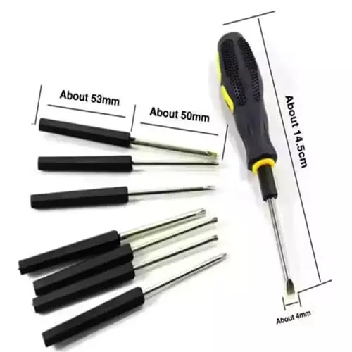 Malfah Enterprises 8-in-1 Screwdriver Set 1.6, 3, 4, 5 mm Hex Head ABS, KS-2039