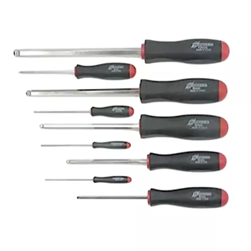 Bondhus BriteGuard Plated Ball End Screwdriver Set 1.5 to 10 mm Size, 16699 (Set of 9)