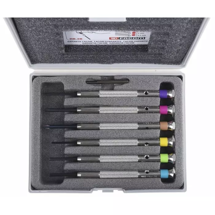 Facom Hexagon Phillips Precision Screwdriver Set, 6-Piece, HB.2B