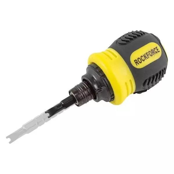 Rock Force Reversible Screwdriver with Special Bits Set CrV Straight Handle S2 Steel Nozzle, RF-32807MR (Pack of 6)
