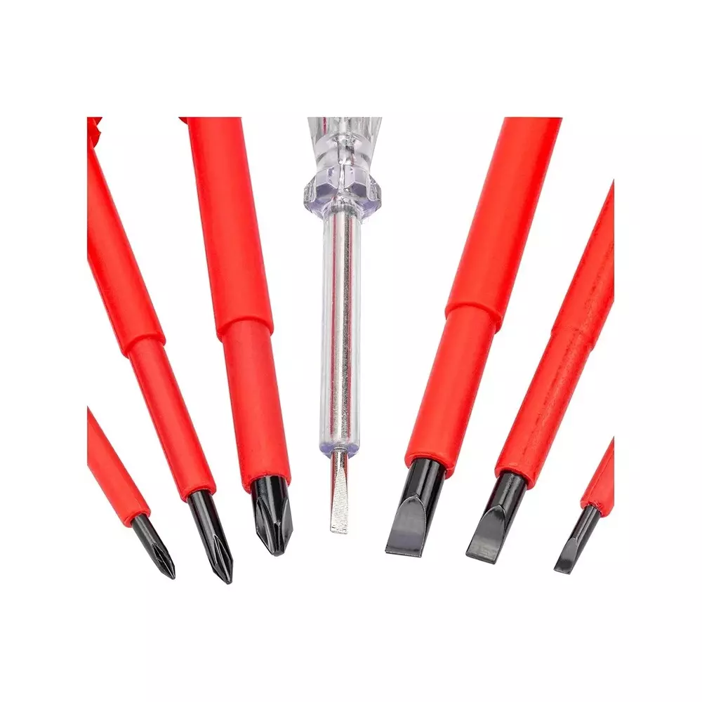 Rock Force Dielectric Screwdriver Set SL 3, 5 & 6:, PH 0, 1 & 2 Slotted SL, PH Straight Handle, RF-2827 (Pack of 7 Pcs)