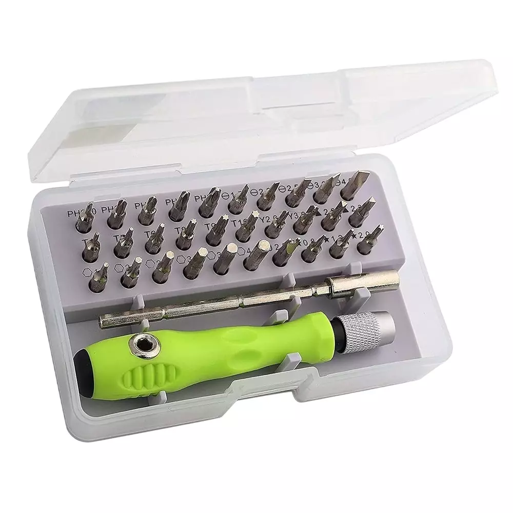 Shopper52 32-in-1 Multi-Bit Precision Screwdriver Kit with Plastic Case, AT-32PCSCREW-nw (Set of 32 Pcs)