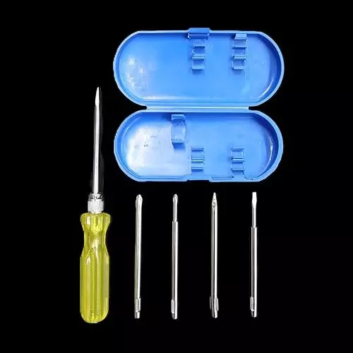 FAIRBIZPS 5-in-1 Magnetic Screwdriver Set with Tester – Slotted, Phillips & Poker Tips for Home & Office Use, FBSD25