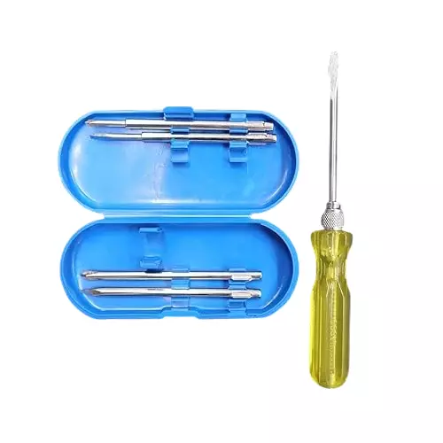 FAIRBIZPS 5-in-1 Magnetic Screwdriver Set with Tester – Slotted, Phillips & Poker Tips for Home & Office Use, FBSD25