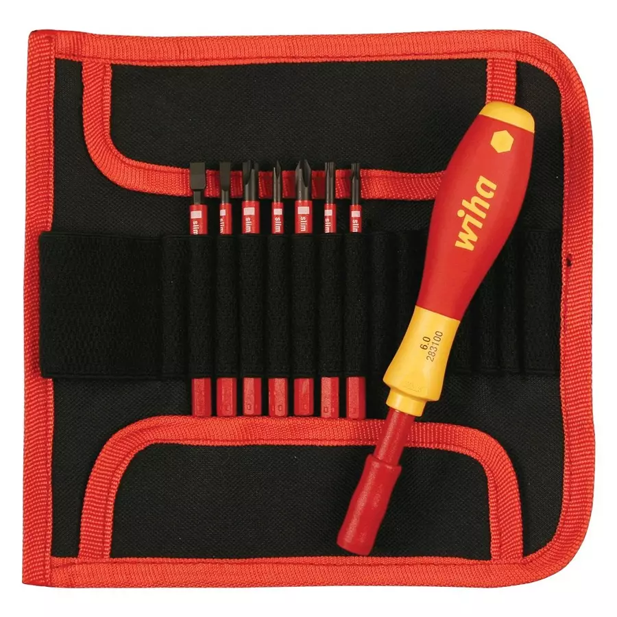 WIHA INSULATED SLIMLINE SCREWDRIVER SET, 8PC, 28391