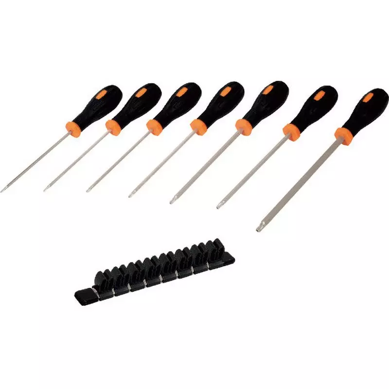 TONE Power Grip Torx Screwdriver Set Torx Tip Type T10 - T15 - T20 - T25 - T27 - T30 - T40 Size, PGTD700H (Set of 7 Pcs)