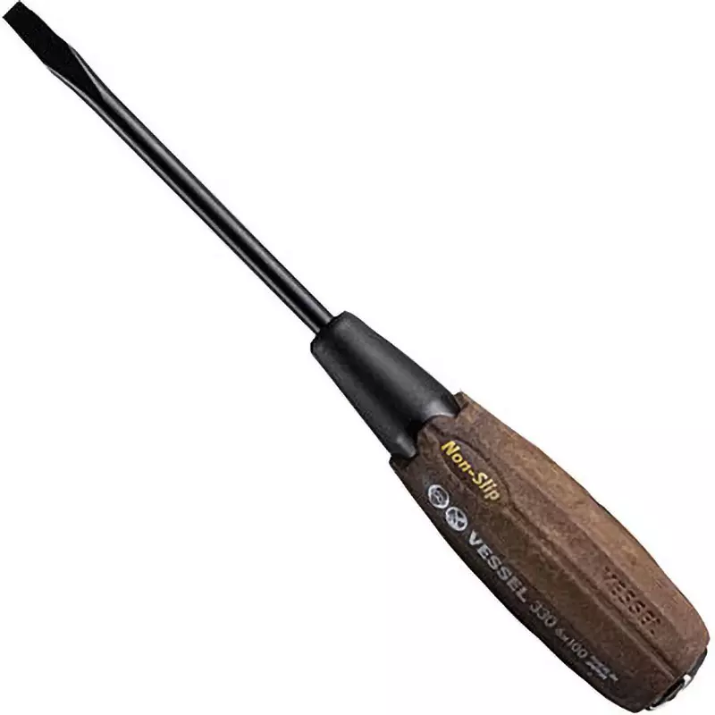 Vessel Woody Thru Screwdriver 217 mm Overall Length Minus Tip, B-330 -6X100