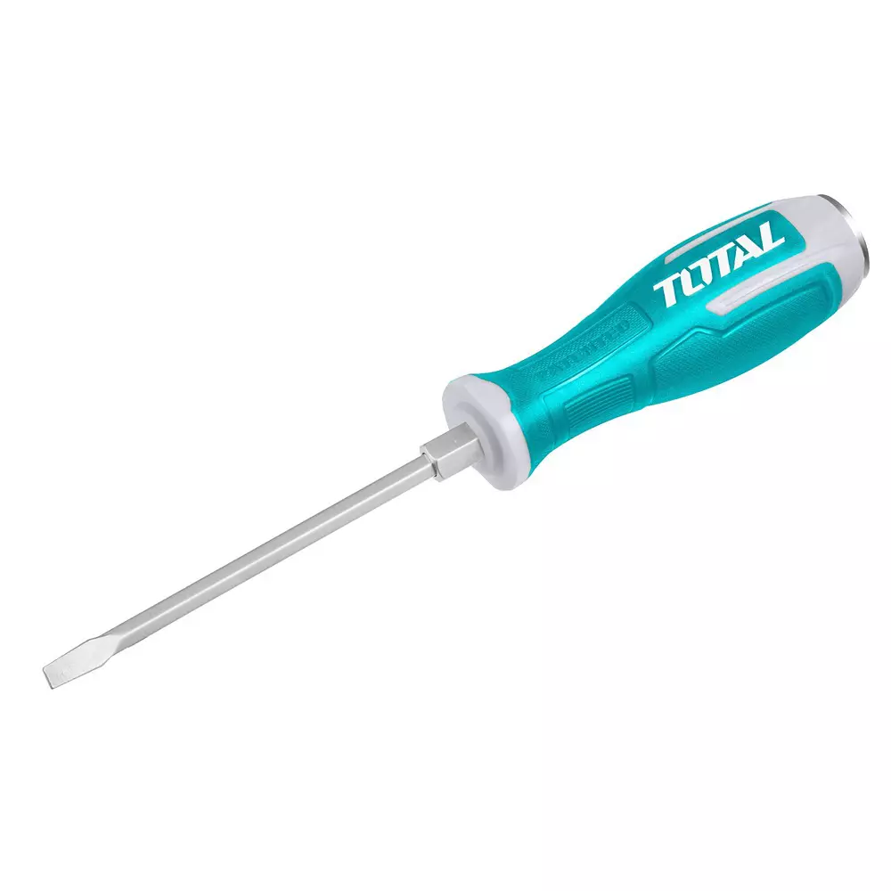 Total Slotted Go-Through Screwdriver S2 Steel Blade 8 mm Hex Shank 8 mm x 200 mm, THGS82006