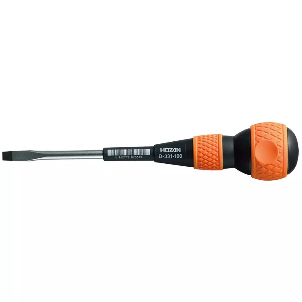 HOZAN Soft Grip Screwdriver Φ mm Shank Dia 6x1 mm Tip Size, D-331-100