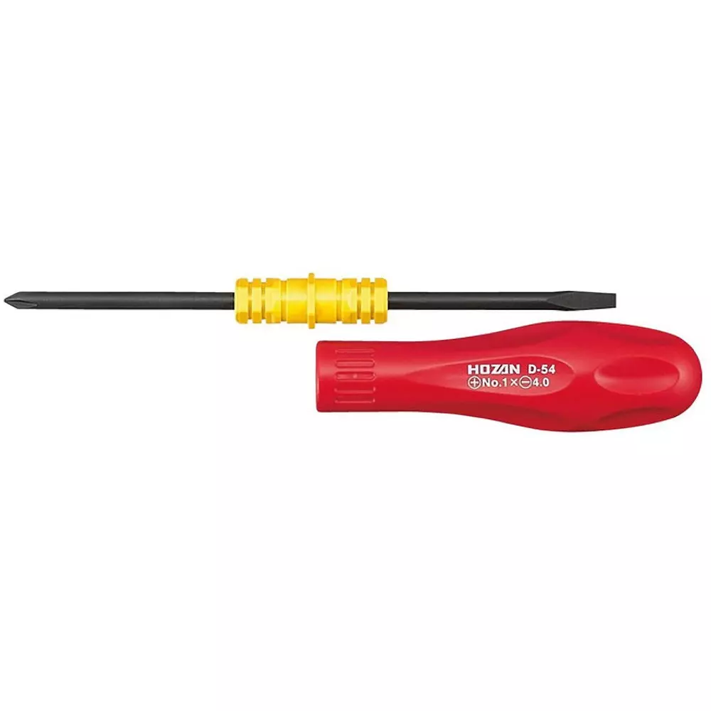 HOZAN Screwdriver Φ mm Shank Dia (+)No.1, (-)4.0x0.55 mm Tip Size, D-54