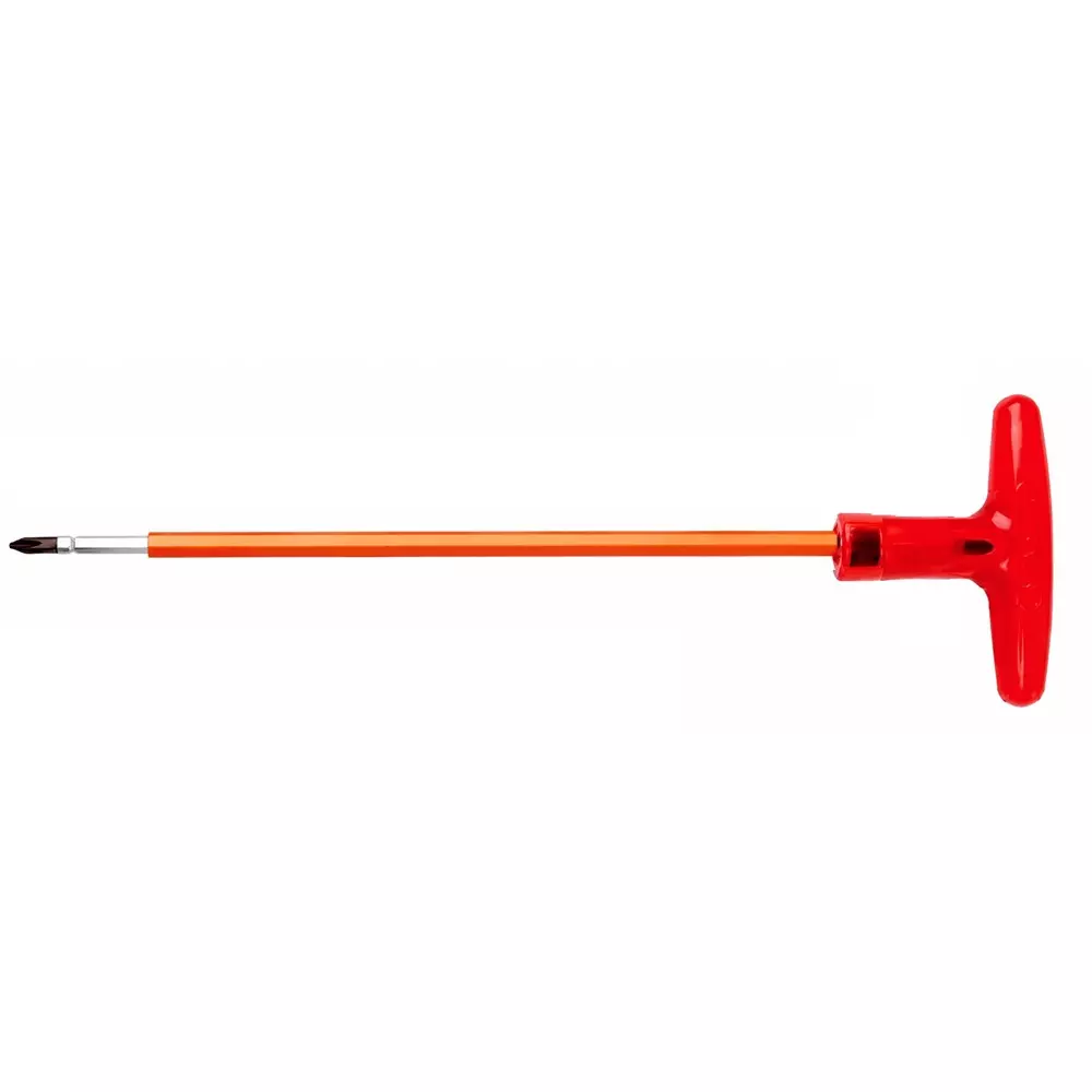 Multitec 2 in 1 Reversible Insulated T-Handle Screw Driver with Hexagon Rod Alloy Steel 150 mm Projected Length for Industrial Use, TR 6150 i