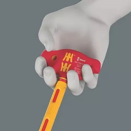 wera-410-i-vde-a-ra-vde-insulated-t-handle-adapter-screwdriver-with-130-mm-blade-length-and-14-inch-635-mm-tip-size-5005121001