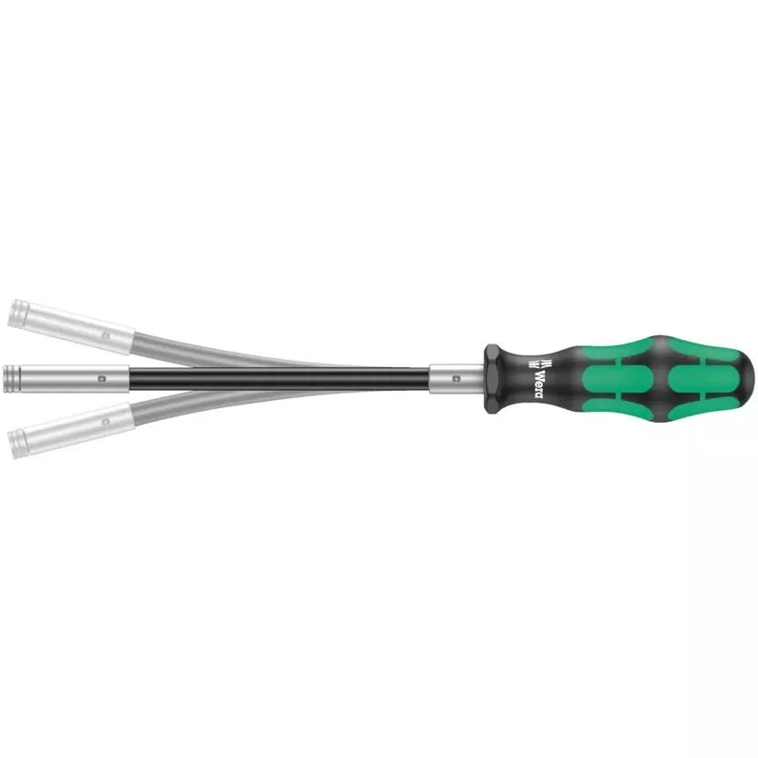Wera 393 S Bit Holding Screwdriver with Flexible Shaft 173.5 mm Blade Length and 1/4 inch (6.35 mm) External Hexagon Drive, 5028161001